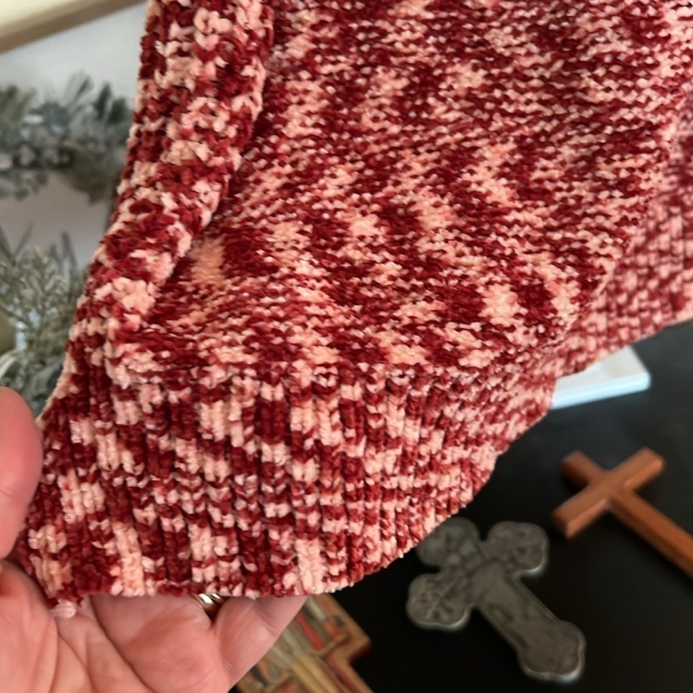 LULAROE Red/Pink/Cream Marble Blend Lauren Sweater Dress, Size Small, EUC. - Picture 6 of 10